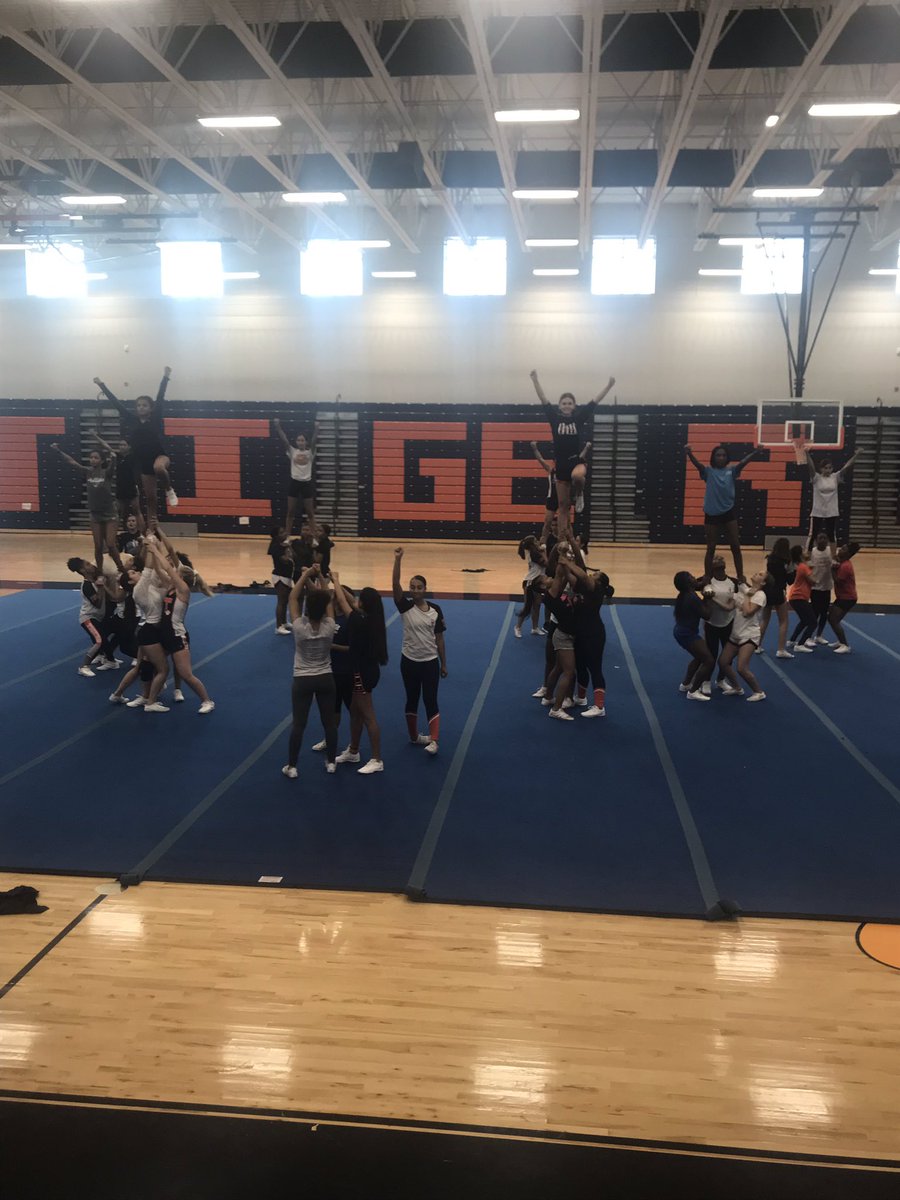Cheer team getting ready for Friday’s pep rally! Buy your tickets at lunch tomorrow. This is an event you don’t want to miss! Go Tigers!