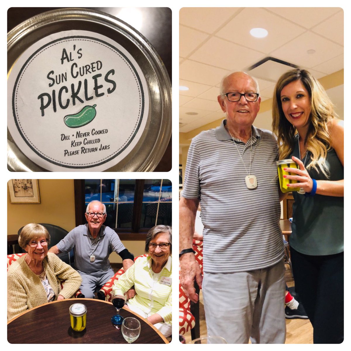 HC_LivingBetter's tweet photo. This group of residents at The Heritage at Legacy make their own pickles, and shared with Amy! Day#5
#dillwithit
#13firstdays https://t.co/CvCsWx25CN