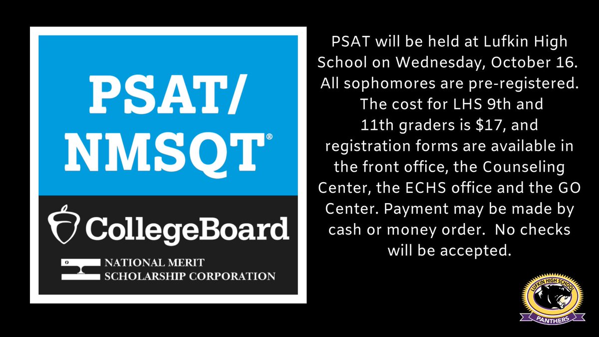 Registration is open now! 
@BrandonHBoyd <a href="/ShellySlaton/">Shelly Slaton Ponder</a> <a href="/LufHSCounseling/">LHS Counseling</a> <a href="/asoderquist/">April Soderquist, M. Ed.</a> <a href="/kym_guzman/">Kym Guzman</a> #BelieveInLufkin