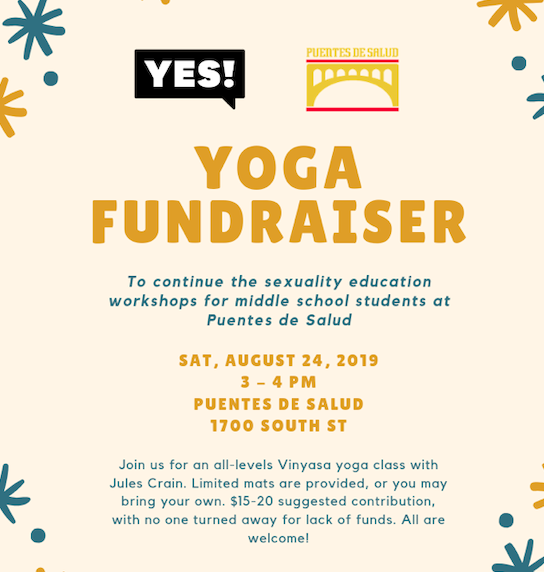 Yoga fundraiser this Saturday, the 24th to raise money for sex education for our middle school students! ¡Yoga este sábado para recaudar dinero para clases de educación sexual de nuestros estudiantes de secundaria! facebook.com/events/2912969…