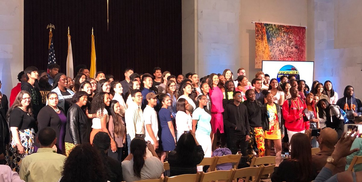 Today DCYF, Mayor <a href="/LondonBreed/">London Breed</a>, SF youth, and public &amp; private sector employers celebrated the 1st year of Opportunities for All! OFA brings together businesses, nonprofits &amp; City agencies to offer internships, mentorship &amp; pathways to employment for participants ages 13 to 24.