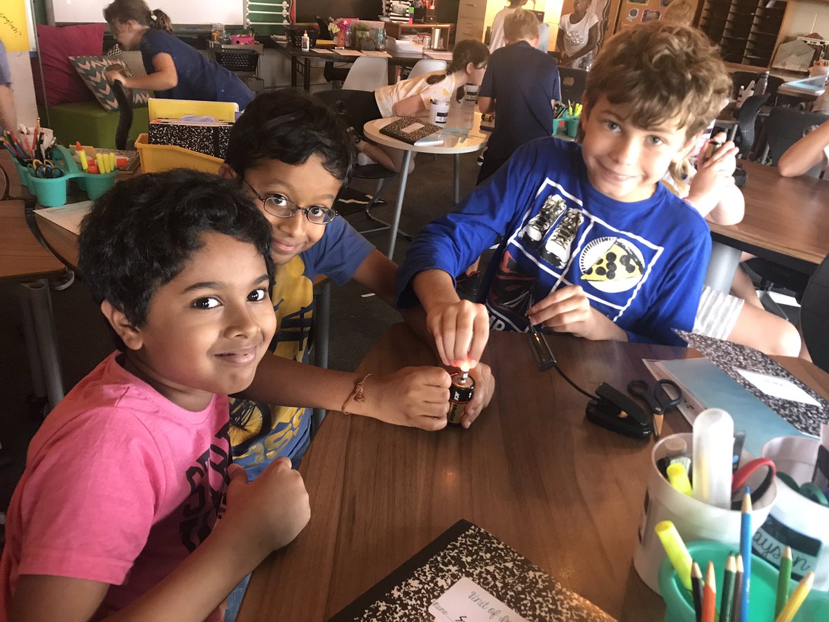 pinkssymank's tweet photo. Started our new read aloud The City of Ember and then put to the test—-can a light bulb light up@with one battery and one wire?? Scientists at work here! Think like a Scientist! https://t.co/v6V9SBAjkZ
