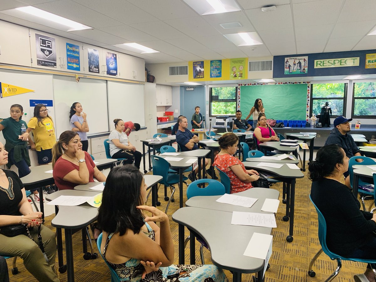 Maria_L_Horton's tweet photo. At @sbunified our English Learner and Family Engagement programs’ favorite season is Back to School Season! Our 1st Back to School Night was a success! We take pride in supporting our school communities! #LanguageAccess #FamilyEngagement @rramirez_usc @watchussoar @sloughridge1 https://t.co/kOYR5Pdasq