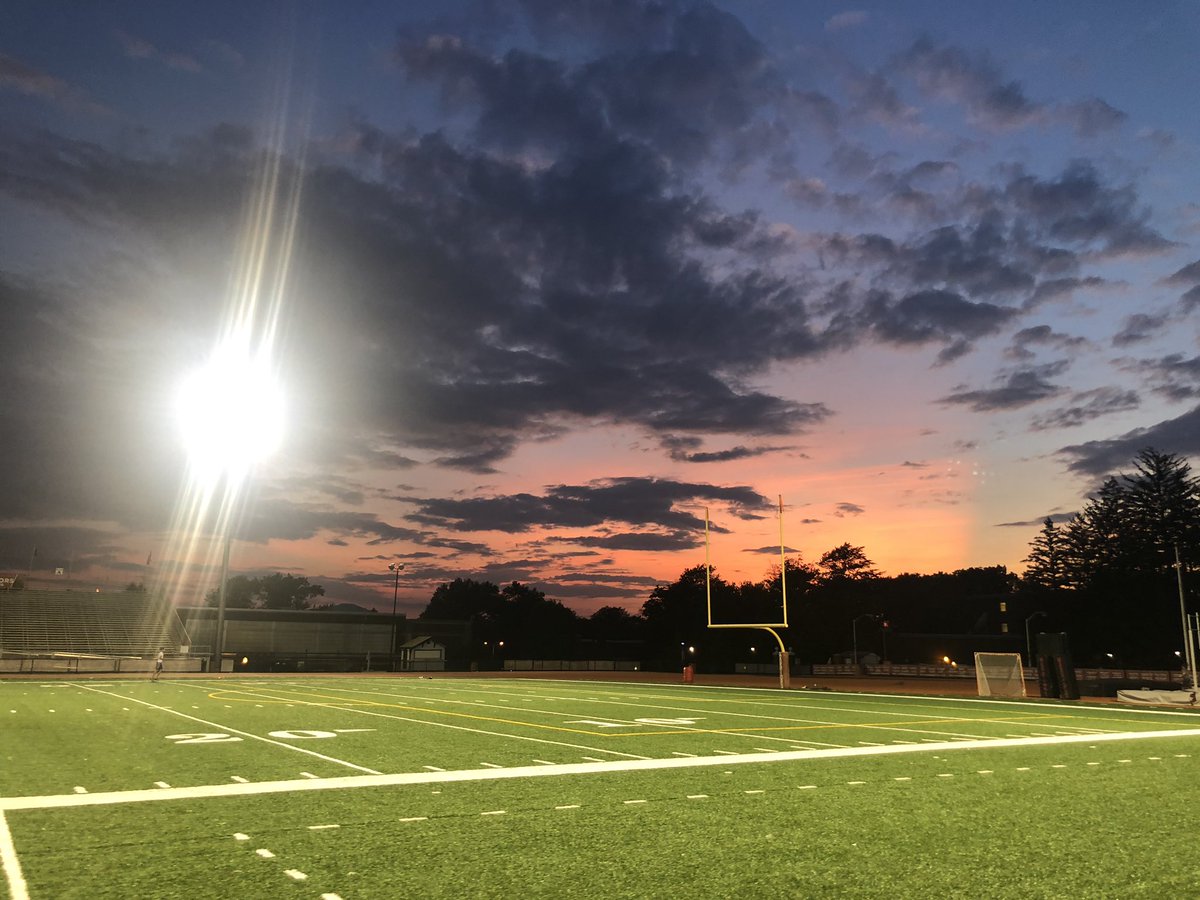 Sunset exercise on campus...#WhereWarriorsBelong #ESU #TrackWorkout