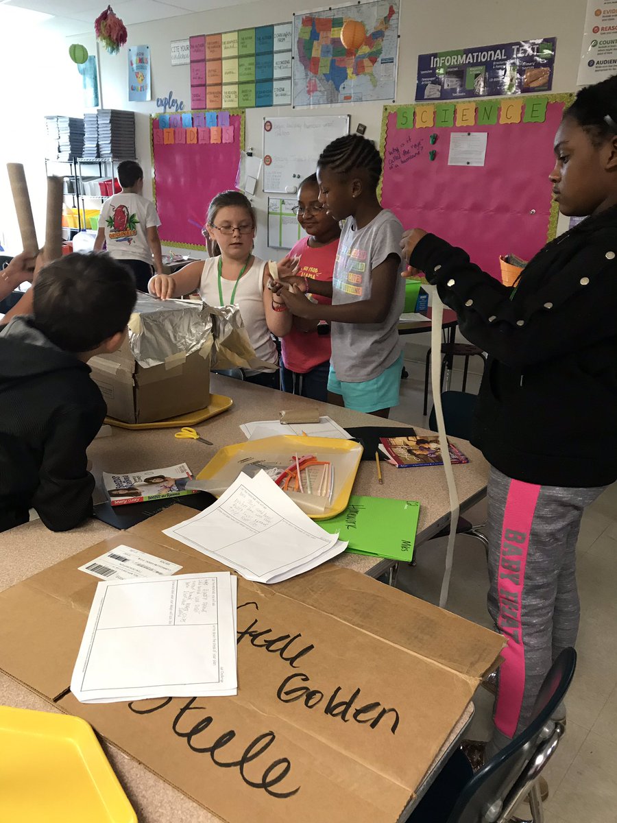 MrsOrellana4's tweet photo. Beginning of the year STEM team bonding! 4th grade has been working hard to build shelters that could withstand a hurricane! #HavingFunInC1 @wearesteele https://t.co/FUnILETrsx