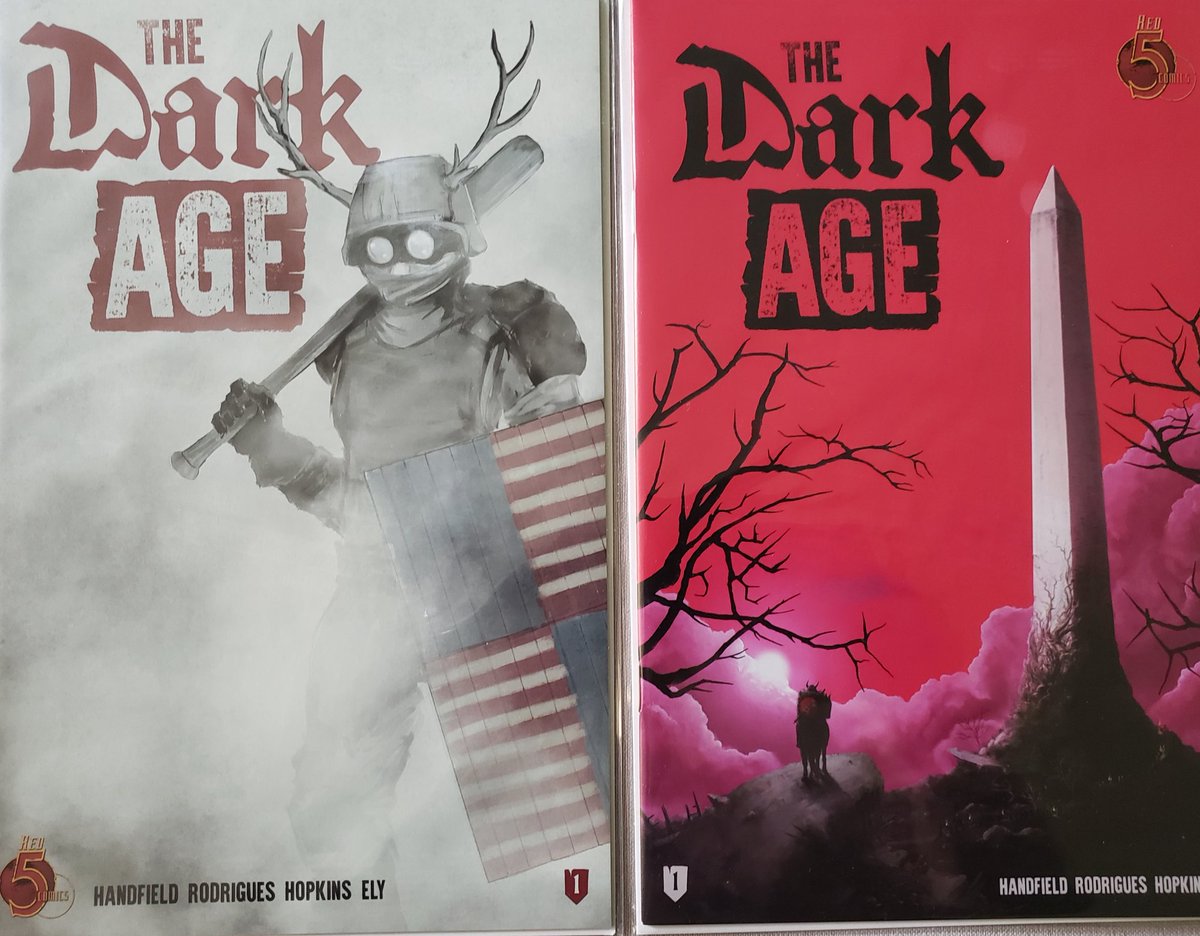 CravinThe's tweet photo. Just won a @red5comics giveaway from @covrprice. Some awesome #thedarkagecomic books. And @red5comics added in a copy of FCBD 2017 (the Rift) &amp; FCBD 2019 (The Dark Age) for good measure! Thank you both, you guys are awesome! 🤘😊🤘
#theunitedstatesofCanada https://t.co/44FmOPsLZ7