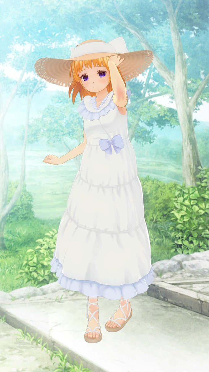 ユウタ イラスト頑張ってます お次は夏っぽいふんわりワンピースなみらリコ一家 こういうでかい麦わら帽子欲しかったんよ ちなみに髪を盛っていると帽子から髪が突き出てしまうからモフルンは手に持たせてます カスタムキャスト Precure