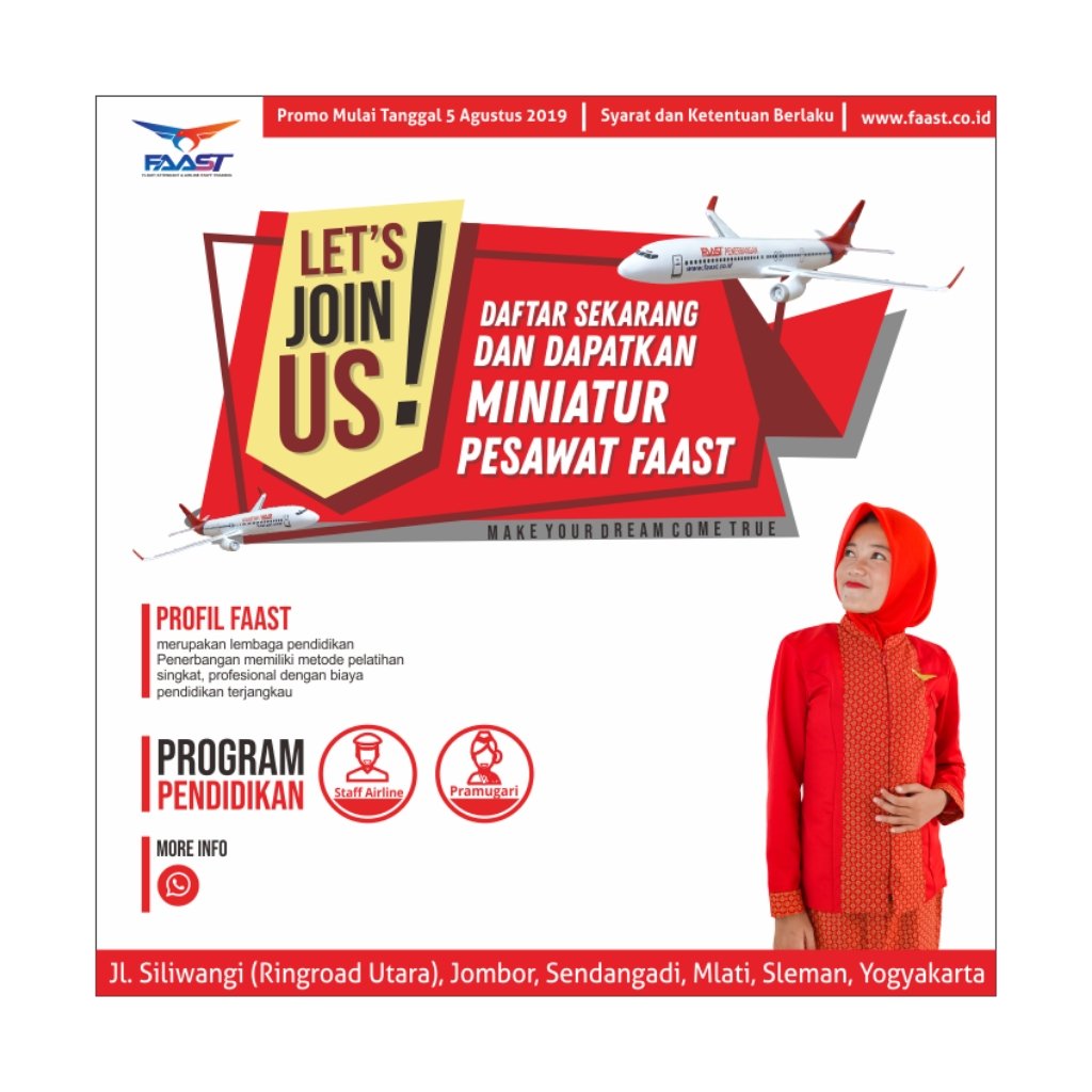 FAASTPENERBANG2's tweet photo. yokk tunggu apa lagi janngan sampai terlewatkan,daftar di FAAST penerbangan dapat pesawat loo... jangan sampai kehabisan yaaa
#faastpenerbangan 
#pramugari 
#sekolahpramugari https://t.co/pOWj7YP1Zu