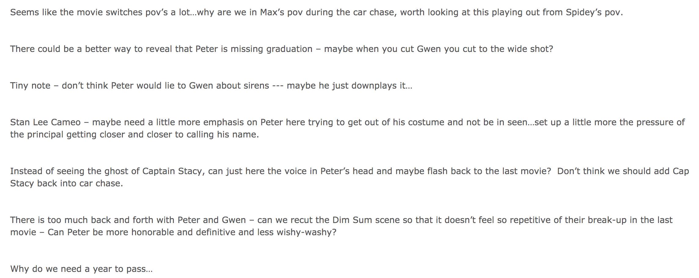 Ashley Carter On Twitter Remember The Email That Leaked During The Sony Hack Where Kevin Feige Tells Sony Everything He Thought Was Wrong With The Amazing Spider Man 2 And They Ignored Him