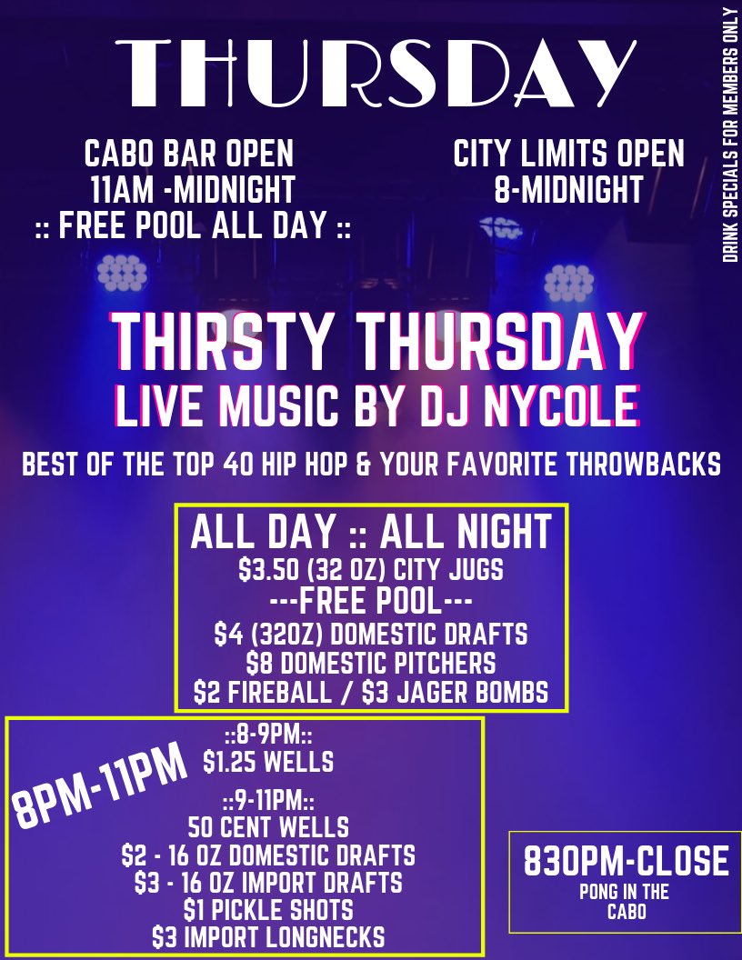 CityLimitsTexas's tweet photo. Tomorrow •• 4 BARS •• HUGE DOOR STAFF •• SHOT GIRLS #ñ@brownleejeri •• MINOR BAR •• NO COVER 21&UP•• MINORS FREE TILL TEN••#makecitygreatagain #getshittyatcity WE WILL BE WAITING FOR YOU https://t.co/csEG7tHkKT