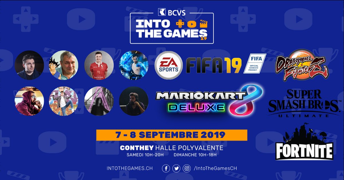 bcvs_wkb's tweet photo. Gagnez 20x2 billets pour BCVs Into the Games - 7 et 8 septembre - à Conthey! 
.
Pour participer >>> https://t.co/MCa9yrWBVl
.
Toutes les infos Into the Games >>> https://t.co/phS1zFhj0K
#bcvs #banquecantonale #concours #intothegames @IntoTheGamesCH https://t.co/GrFbRcFgtb