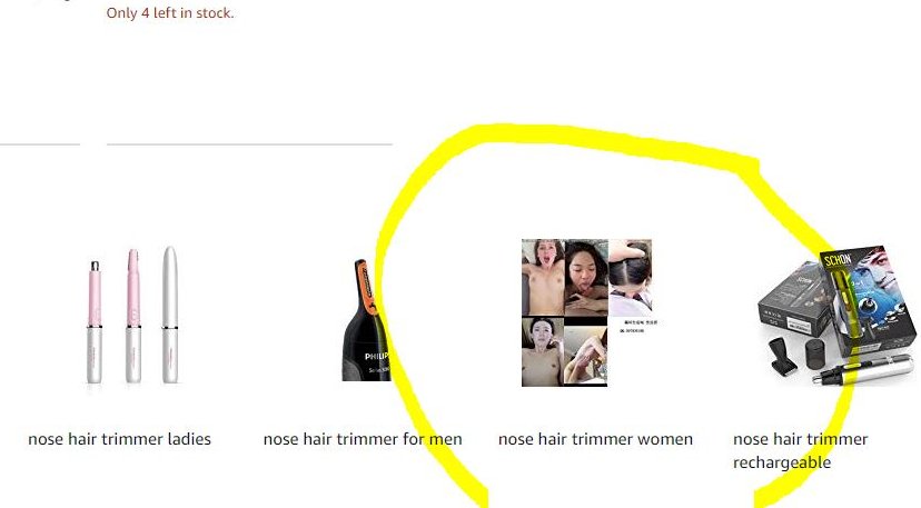 Shortysgames's tweet photo. Hi @AmazonUK i was looking for a nose trimmer and came across this picture. Tried to contact direct but no luck so here it is. https://t.co/cJPOcez6k4