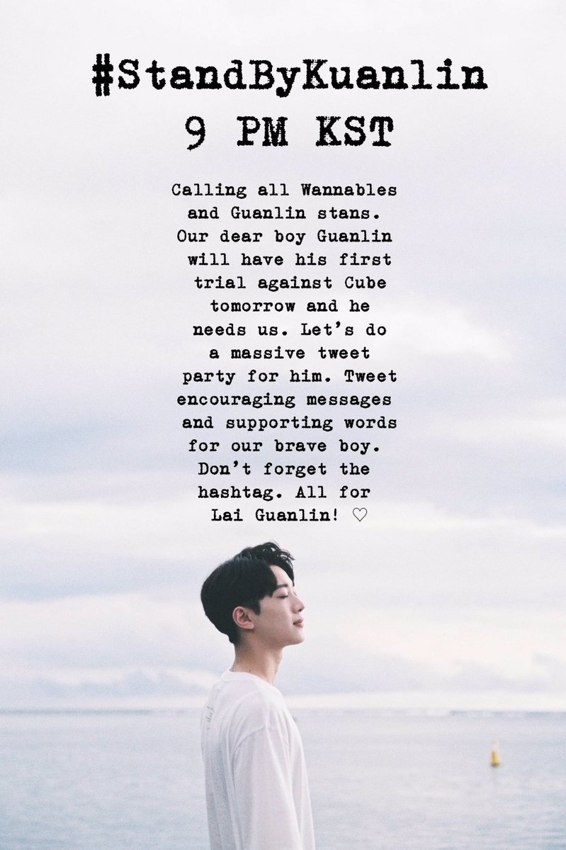 likeoneline's tweet photo. [!!!!!! - HELP RT]
What: Massive hashtag support for Guanlin
When: Tonight, Aug 22 at 9PM KST

Guanlin needs us. Our brave boy will have first fight tomorrow. Tweet encouraging words for him and don't forget the hashtag #/StandByKuanlin. Please RT to spread. #라이관린 #赖冠霖 https://t.co/5FPiZg02RY
