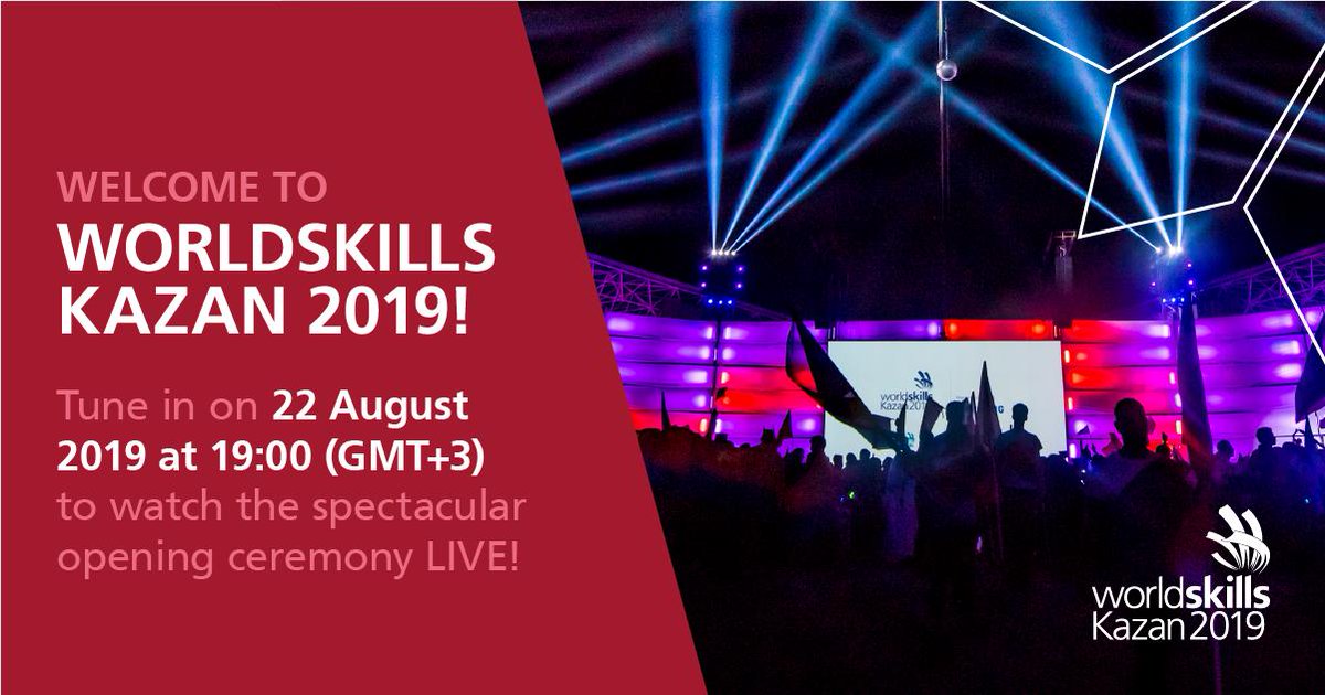 WorldSkills's tweet photo. The wait is almost over! @WorldSkillsKZN officially begins tonight - don't miss the incredible opening ceremony broadcast LIVE tonight at 7pm (GMT+3). Tune in to join the celebrations! https://t.co/IXUKnYuMnY https://t.co/Z4kKVQVFKm