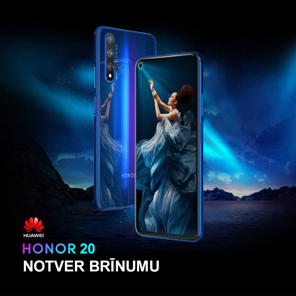 Jaunums!
Noķer brīnumu ar Huawei Honor 20!
✨ 1 telefons - 4 kameras;
✨ 48 MP aizmugurējā un 32 MP priekšējā kamera;
✨ Izcils nakts kameras režīms un 117° platleņka kamera!
Ienāc un uzzini vairāk 👉 bit.ly/2TRKRm1