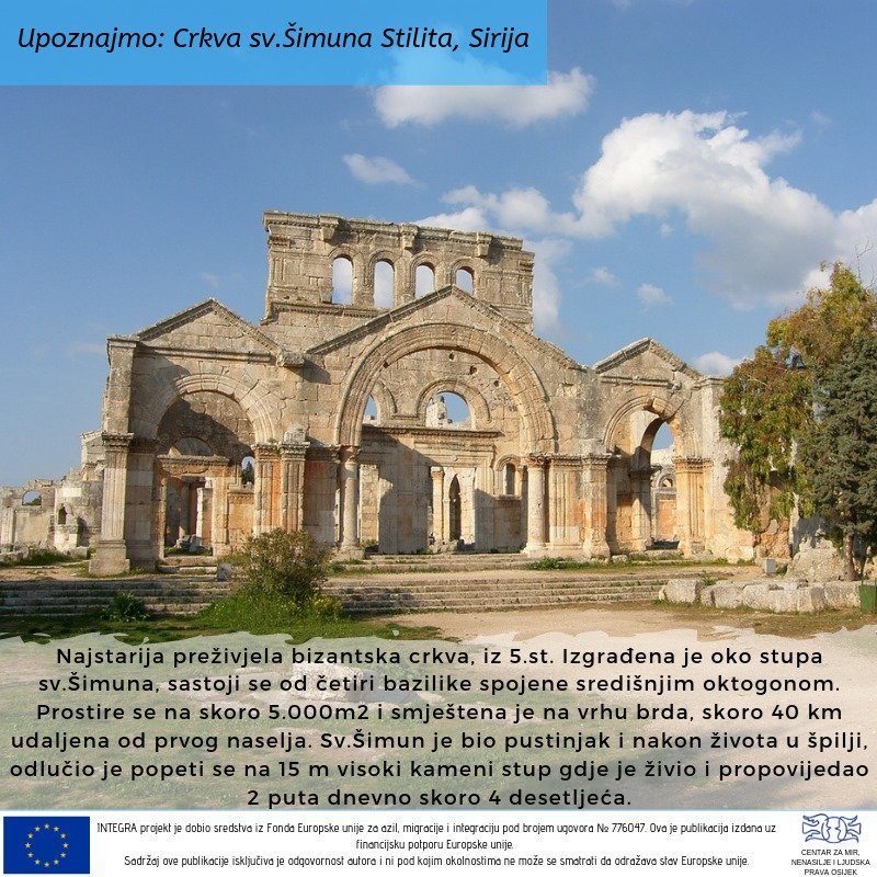 CZM_OS's tweet photo. 🇸🇾U okviru projekta #INTEGRA predstavljamo crkvu sv. Šimuna Stilita
🕍Najstarija preživjela bizantska crkva, iz https://t.co/NKuPJyCrha. 
🕍U lipnju 2011., crkva i okolna sela upisana su na UNESCO-ovu listu svjetske baštine kao dio drevnih sela sjeverne Sirije. https://t.co/3ei1VdtbiI