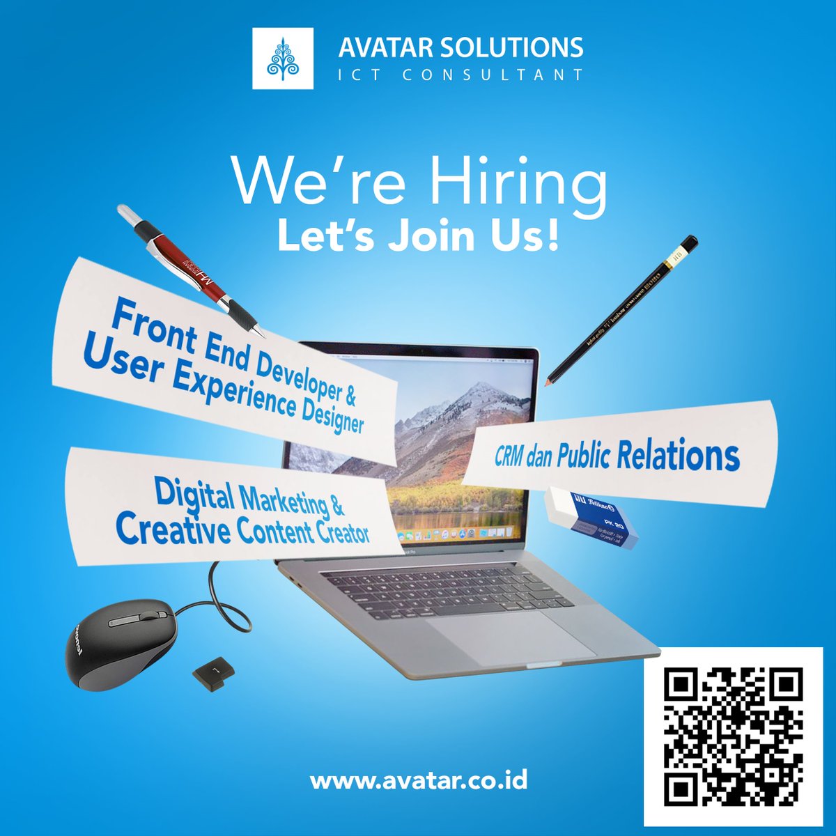 CDCUIcareer's tweet photo. #INFOLOWONGAN
Info lowongan : CV Avatar Solution
Bidang Usaha : IT Consultant
Info lebih lanjut silahkan kunjungi link berikut ini : https://t.co/MlwCUYa4eP
#infolowongan #career #job #cdcui https://t.co/zqPkLEsDPo