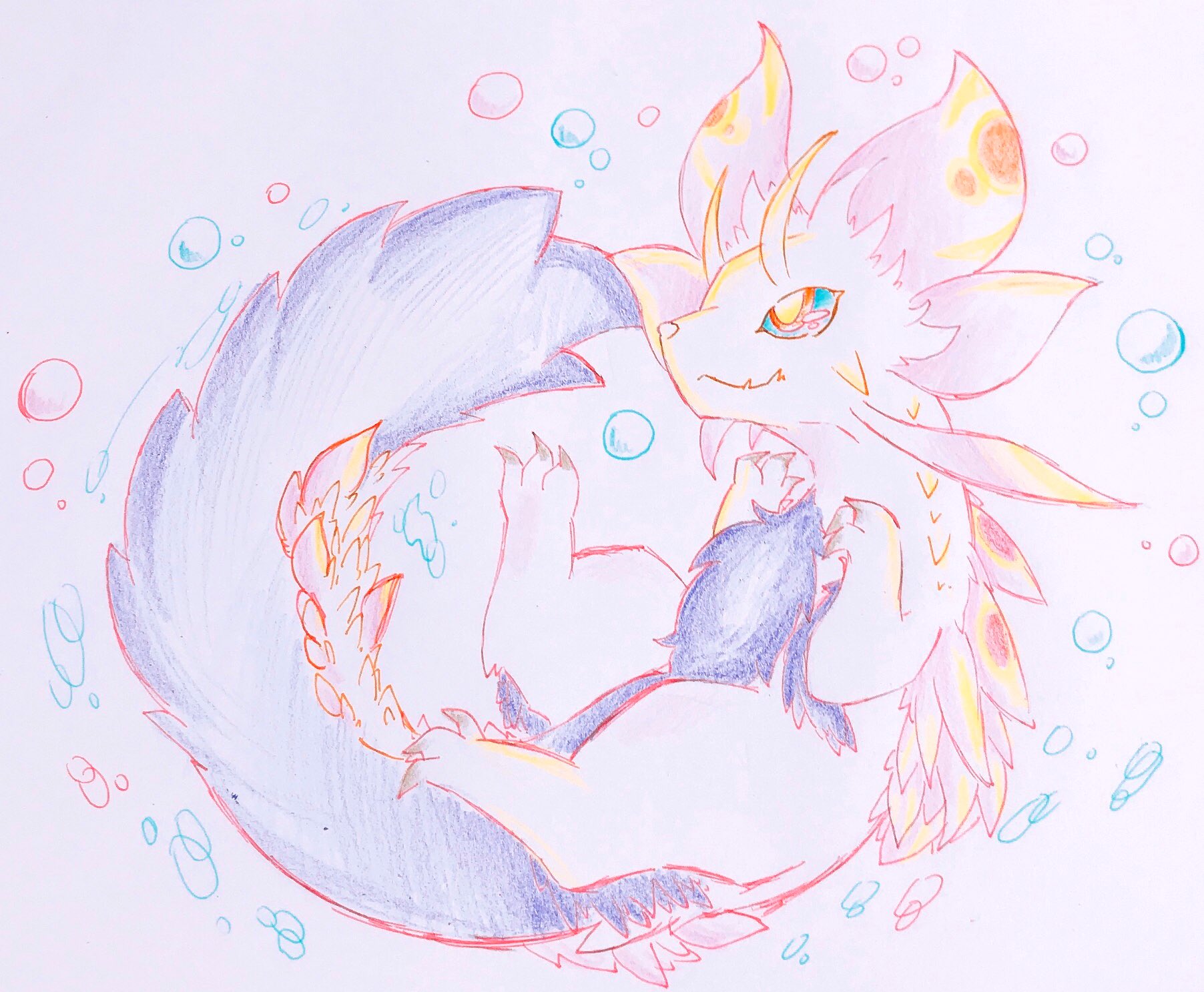 تويتر 和音 على تويتر 初めて描いたので いろいろおかしいですが モンスターハンターで一目惚れしたタマミツネさんです かっこいい ੭ W ੭ モンスターハンター タマミツネ T Co Aomhowbslp