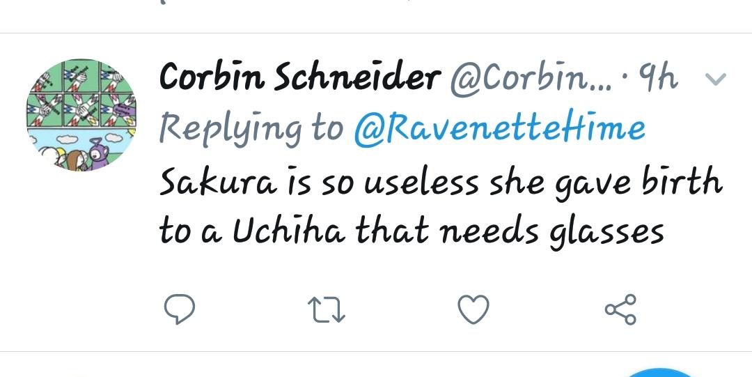 🔥Oh Sweetie you need to check your facts I don't appreciate people who don't follow me to send me rude and stupid comments. There is a reason Sarada has glasses you moron and second Sakura is one of the strongest kunoichi in the Leaf.
