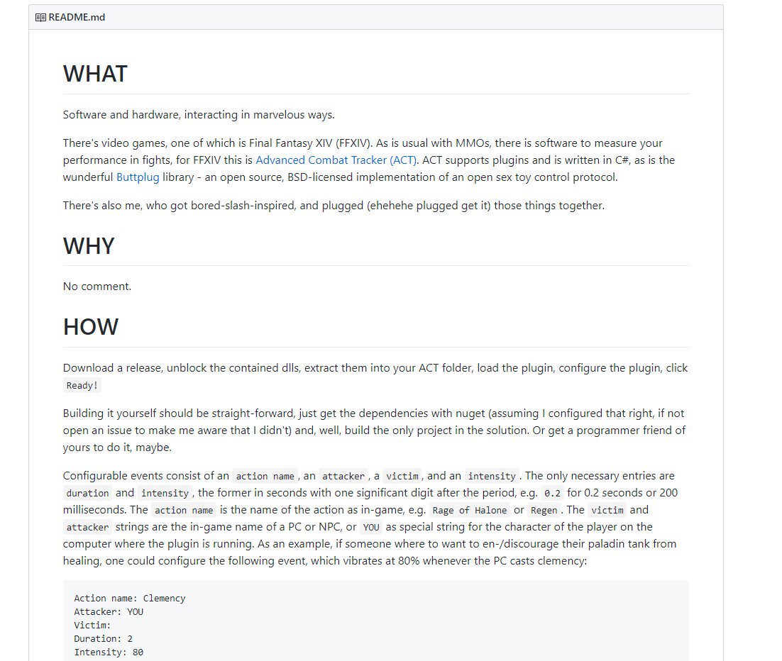 Kaleb There S A Buttplug Sextoy Integration Plugin For Ffxiv S Combat Log Parser Of Course I Am Not Surprised Not In The Slightest T Co 6fzhegt3sh