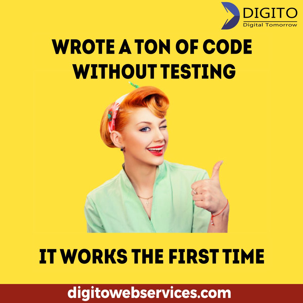 digitopvtltd's tweet photo. When Developer Wrote a Ton of Code Without Testing!!!HAHaHa!!!
https://t.co/EsiotkPVay
#Developer #WebDevelopment #MobileDevelopement #DigitoUpdate #Memes #DigitoMemes #Vadodara #Website #Design #Developments #Digito #DigitoWebServices https://t.co/yUQv3qC1Tf