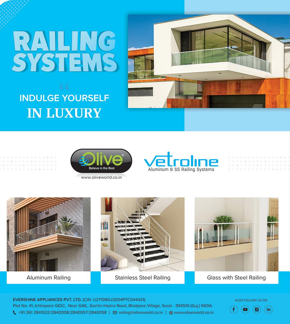 HardwareSamachr's tweet photo. Redefine your decor statement with Vetroline Railing Systems. @OLIVESURAT
#Olive #OliveWorld #Vetroline #SSRailingSystem #AluminumRailingSystem #GlasswithSteelRailing https://t.co/X4lvbigUZz