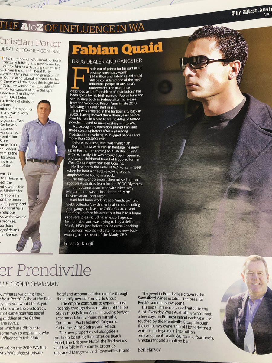 carly_simmonds's tweet photo. Not sure how I feel about “Drug Dealer and Gangster” being listed in The A to Z of WA’s real influencers liftout in The West 🙄 really giving the kids something to aspire to #notreally https://t.co/7amE9xb5Vy