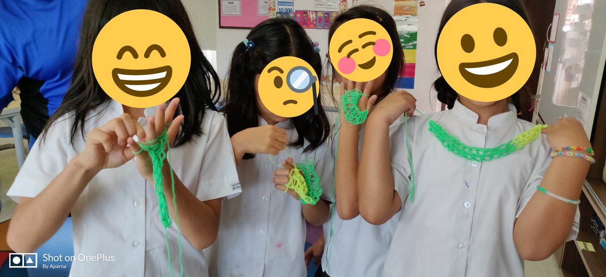 Reviving long lost skills .... Knitting n sewing.... At #tbs ... Finger knitting ...
Motor skills at its best....