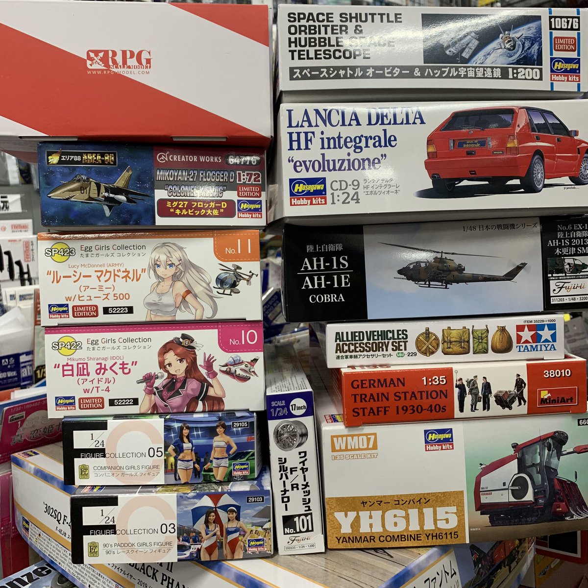 hobby808's tweet photo. 入荷とか
#ハセガワ #ヤンマーコンバイン
#たまごガールズコレクション
#令和セット
#フジミ #ah1s木更津sm
#ミニアート #ドイツ鉄道員 #m3lee
#rpgmodel #mk15phalanx
#シモムラアレック #sumisan
#プラカラー #素材 #工具
#浜松 #模型屋 #プラモデル
#スケールモデル
#ホビーショップやおや https://t.co/9hxmeB0mjR