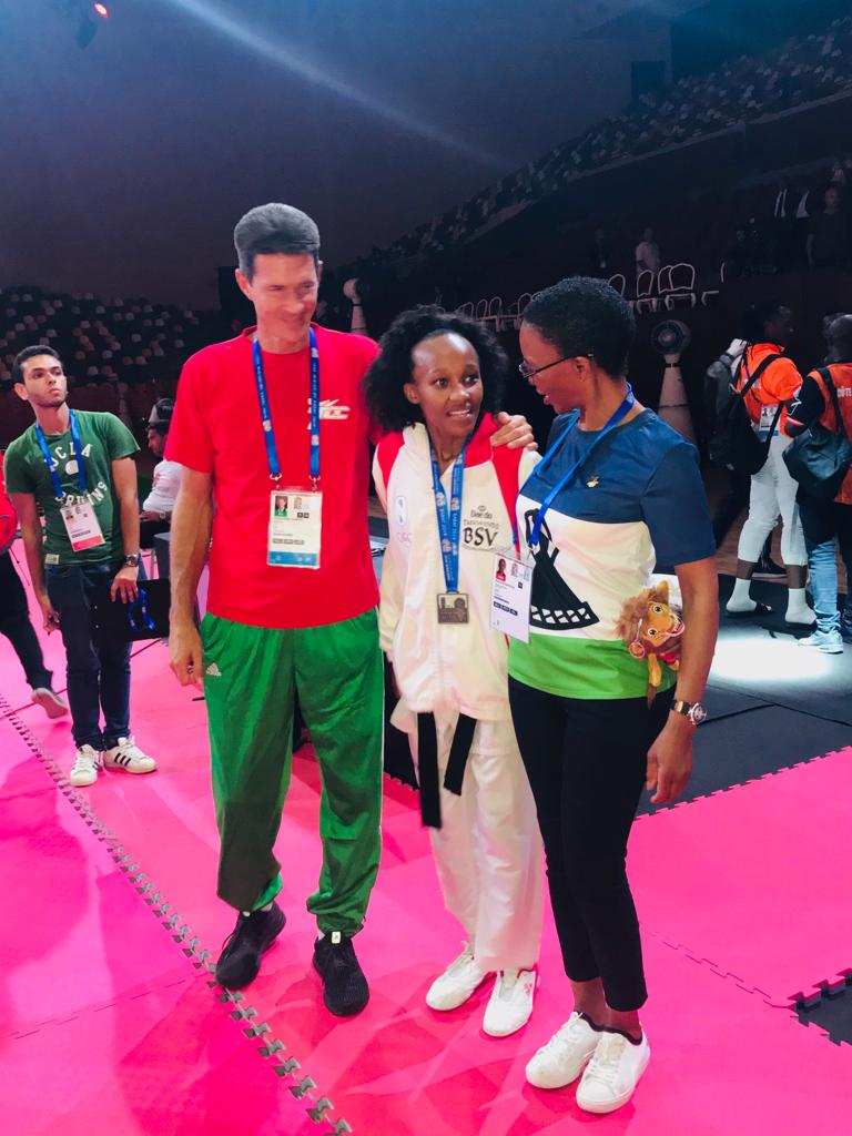 OaMafifi's tweet photo. Lesotho's Michelle Tau wins silver in the 2019 Morocco games and qualifies for 2020 Olympics. https://t.co/TTLxTsTAhj