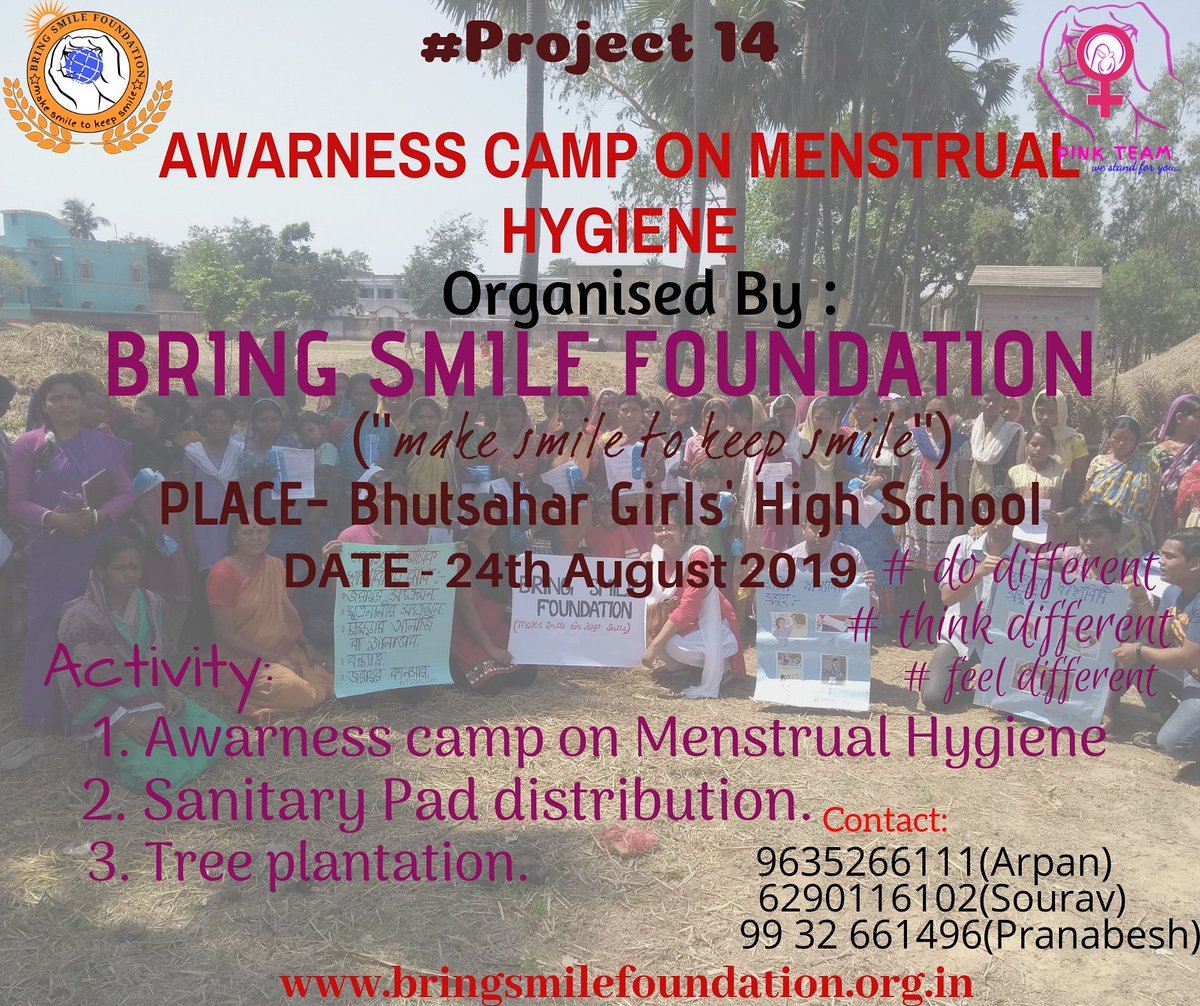 bringsmilee's tweet photo. #Awareness_Camp_On_Menstual_Hygiene
#ProjectPinkTeam
#BringSmileFoundation
#MakeSmileToKeepSmile https://t.co/MJy4j1ChkB