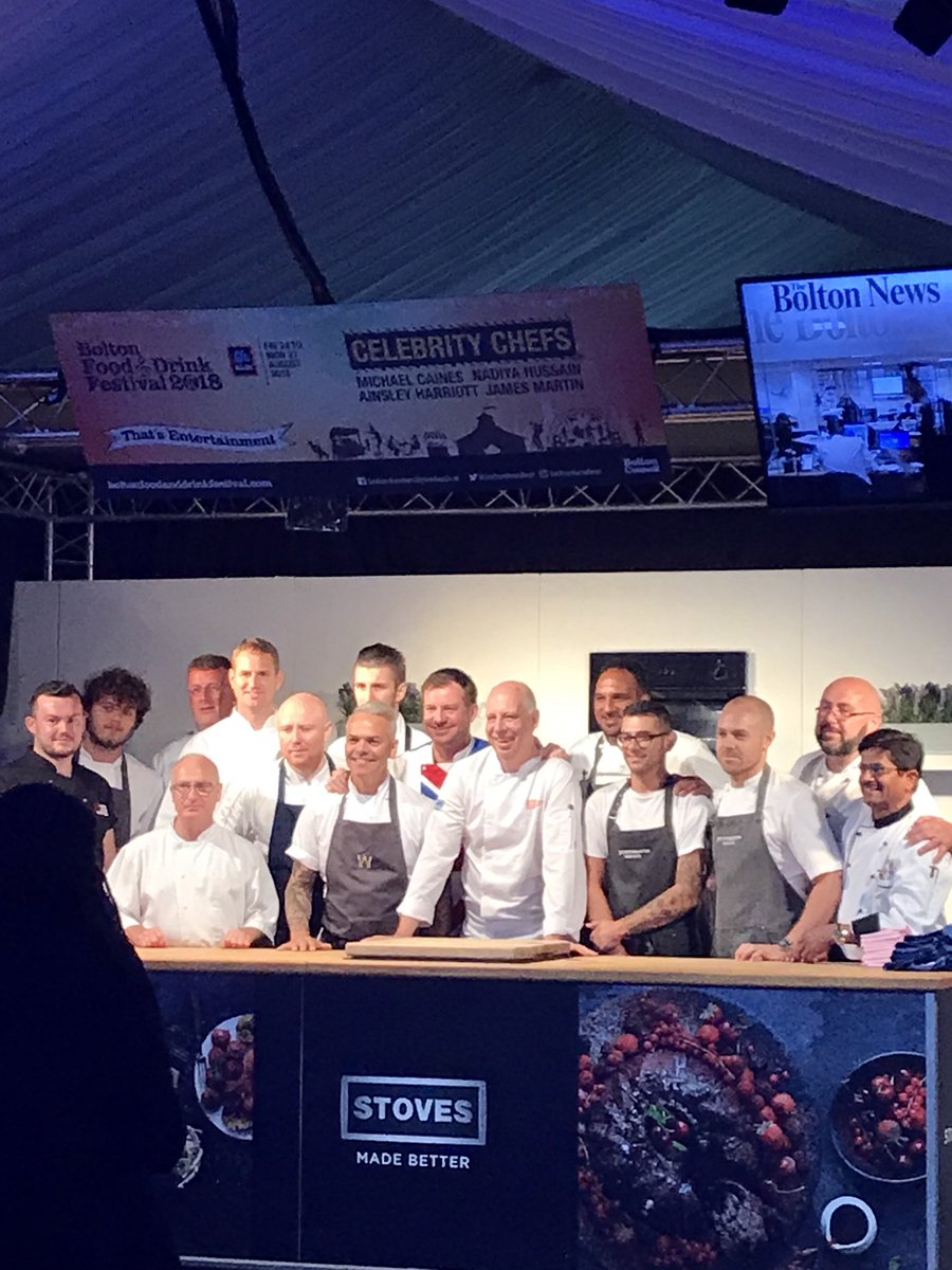 Tomorrow marks the start of <a href="/BoltonFoodFest/">BoltonFoodFest</a> and the Gala Dinner means it’s our ultimate food envy evening!  <a href="/cheftogo/">Marion</a> <a href="/michaelcaines/">Michael Caines MBE DL</a> <a href="/aidenbyrne/">Chef Aiden Byrne</a> <a href="/SimonJWoodUK/">Simon Wood</a> @Dougchef88 <a href="/nutsfood/">ANDREW NUTTER</a> Imagine this line up cooking your tea!