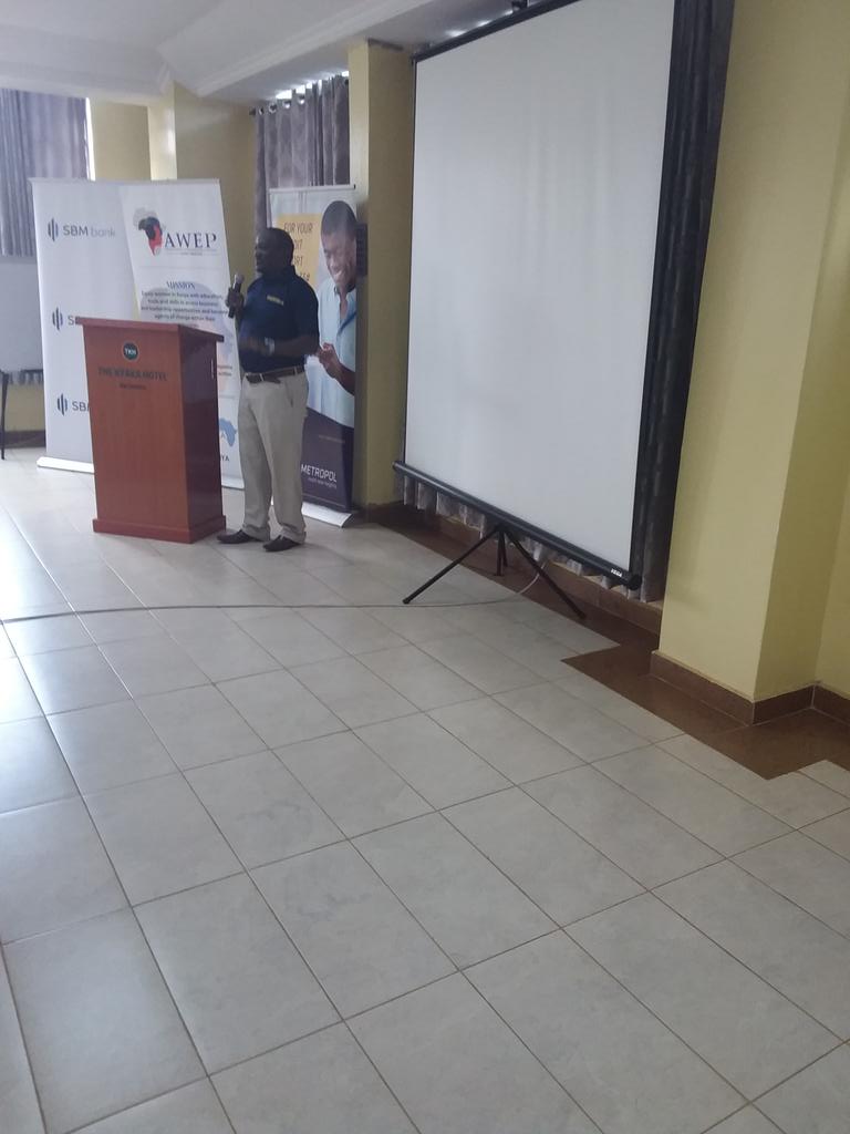 Mr.Bramwell Simiyu,Head of Enterprise Development at Metropol Corporation sharing his experiences.#empoweringwomeninMachakos