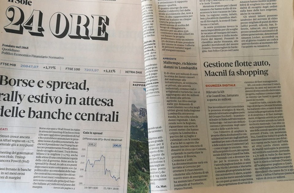 Oggi su #Economie e #Imprese del <a href="/sole24ore/">IlSole24ORE</a> si parla dello #shopping della pugliese #Macnil che ha acquisito 3 aziende #automotive del Nord, raddoppiato fatturato e dipendenti, e tenuto la base in #MurgiaValley 
Proud to be #Macnil <a href="/ZucchettiSpa/">Zucchetti</a> #rassegnastampa <a href="/mariarita_mac/">mariarita costanza</a>