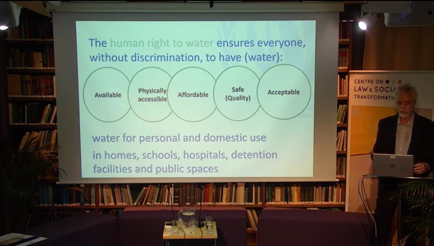 LawTransform's tweet photo. What does the human right to water mean? Important insights from Leo Heller @SRWatSan #beex2019 #humanrights https://t.co/qqMRmnND5Z