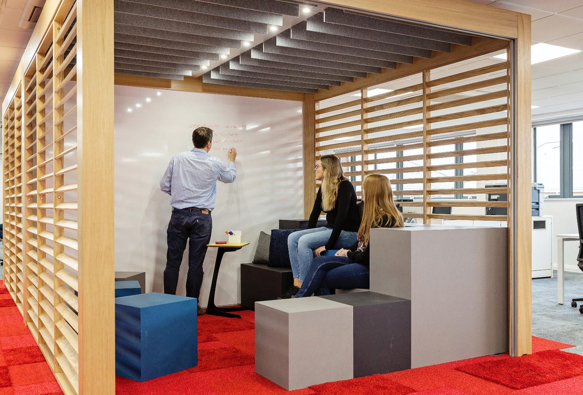 workagileuk's tweet image. Check out #Huddlebox! We think you&apos;ll love it -  It&apos;s bleacher seating that ambitious businesses love. Here are a few shots from our latest projects with Virgin and HSBC!