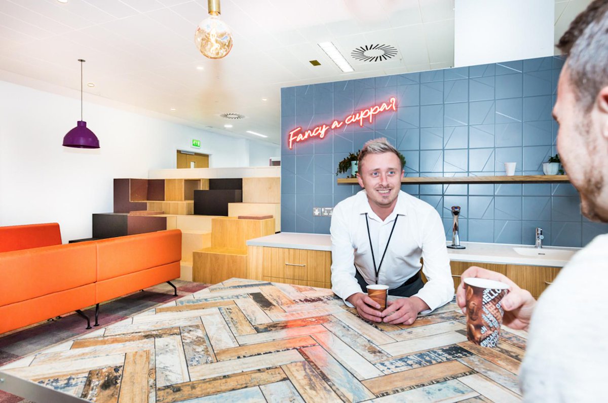 workagileuk's tweet image. Check out #Huddlebox! We think you&apos;ll love it -  It&apos;s bleacher seating that ambitious businesses love. Here are a few shots from our latest projects with Virgin and HSBC!