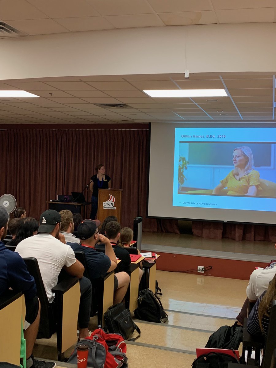 motherofjasper's tweet photo. ⁦@UNBFFacultyofEd⁩ Catherine Foster sharing opportunities for international practica with new BEd pre-service teachers. Great new videos with ⁦@unbalumni⁩ Gill Hames and Sam Laviolette and Kathleen Complak #culturalexperiences #greateducatorsstarthere https://t.co/mWO0rX74iQ