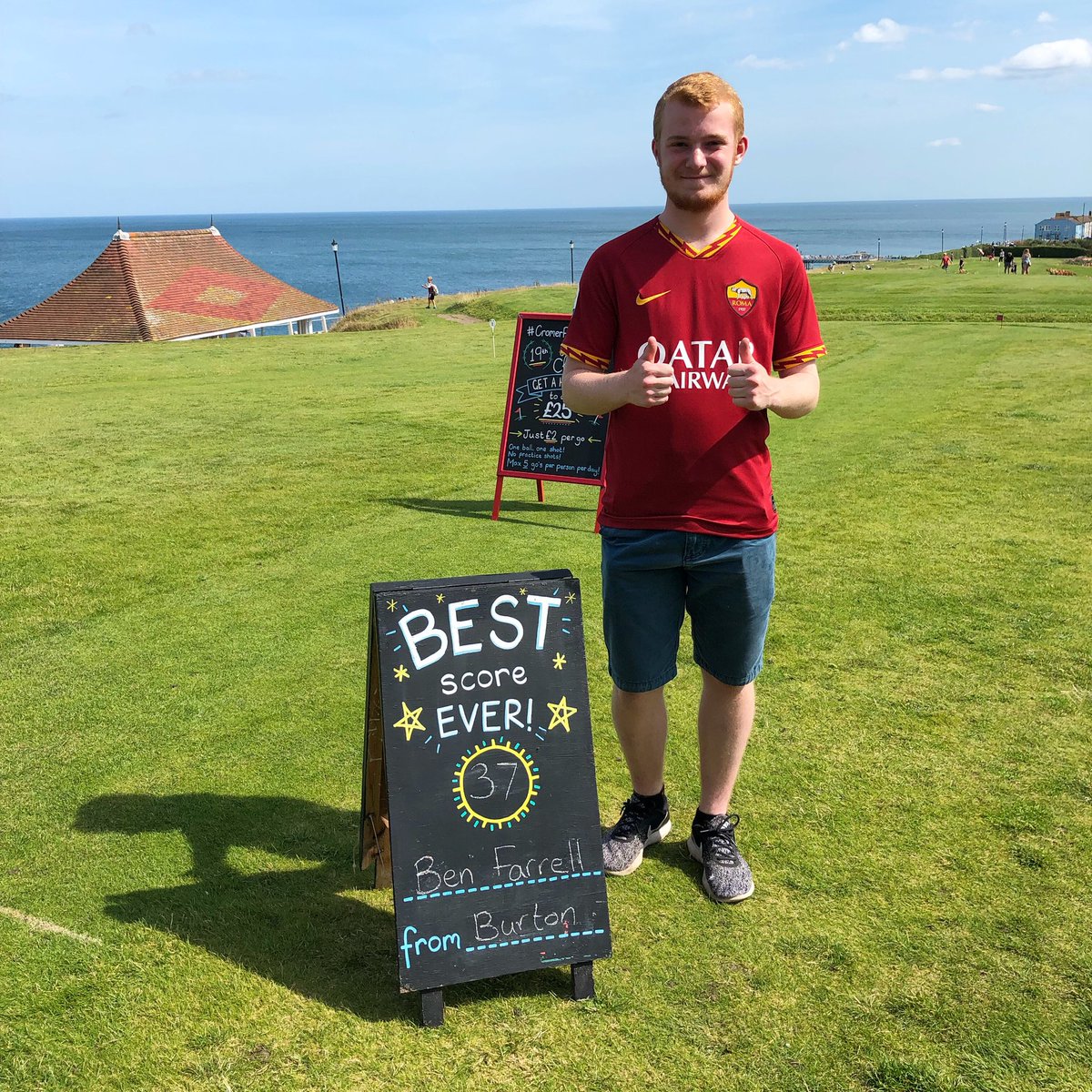 Awesome score for Ben from Burton-Upon-Trent, big well done for beating the high score today! 🙌🎉
#bestscore #cromer #golf @EnjoyCromer #visitcromer