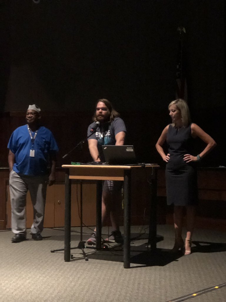 KathyRSaunders's tweet photo. “Hunger is an equity matter.” Julie Pittman @twinologist inspires educators @EnloeMagnetHS as Enloe prepares to disrupt hunger and promote breakfast participation @wchavis @educatingeorge @kathleen_wit @TabariWallace #nctoypoy https://t.co/H08jSv4dkw