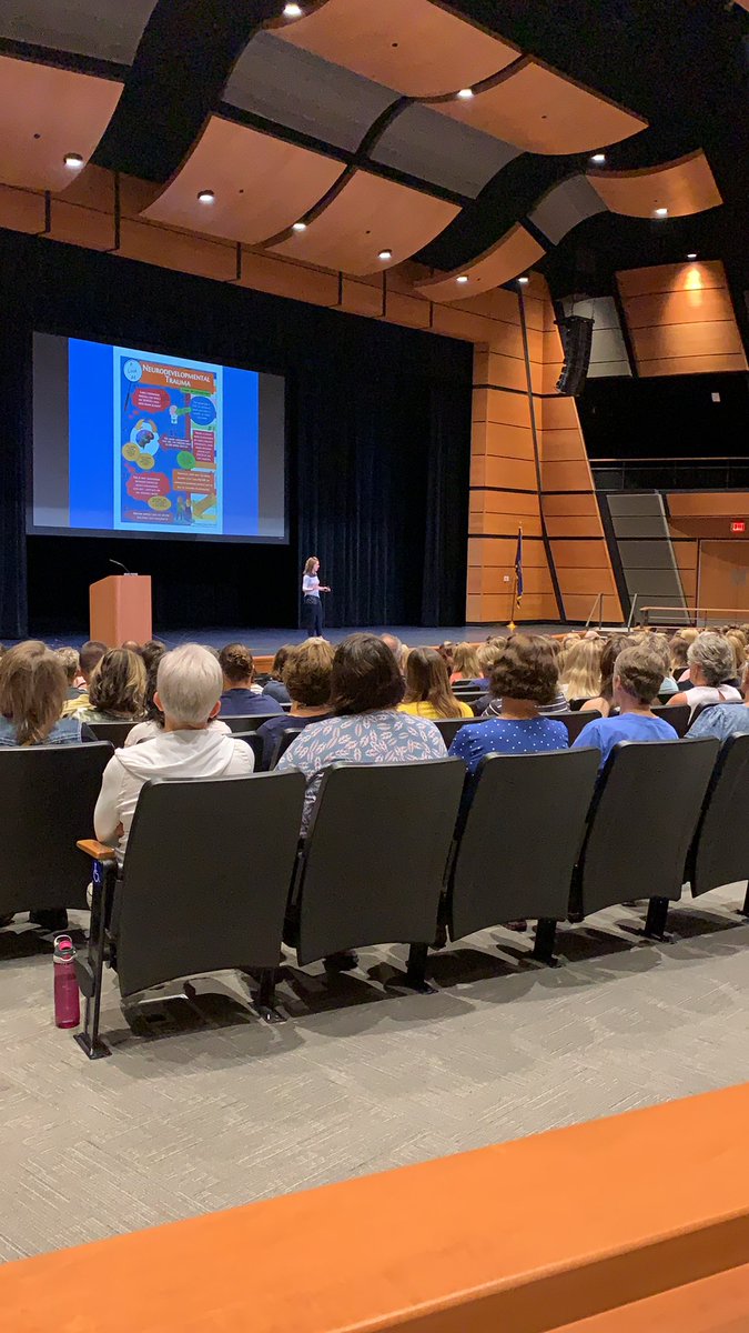 Elementary and middle school teachers learning how to better meet the needs of all students in a trauma informed classroom by Dr. Stephanie Grant this morning. Awesome PD! #FireUpGoEagles