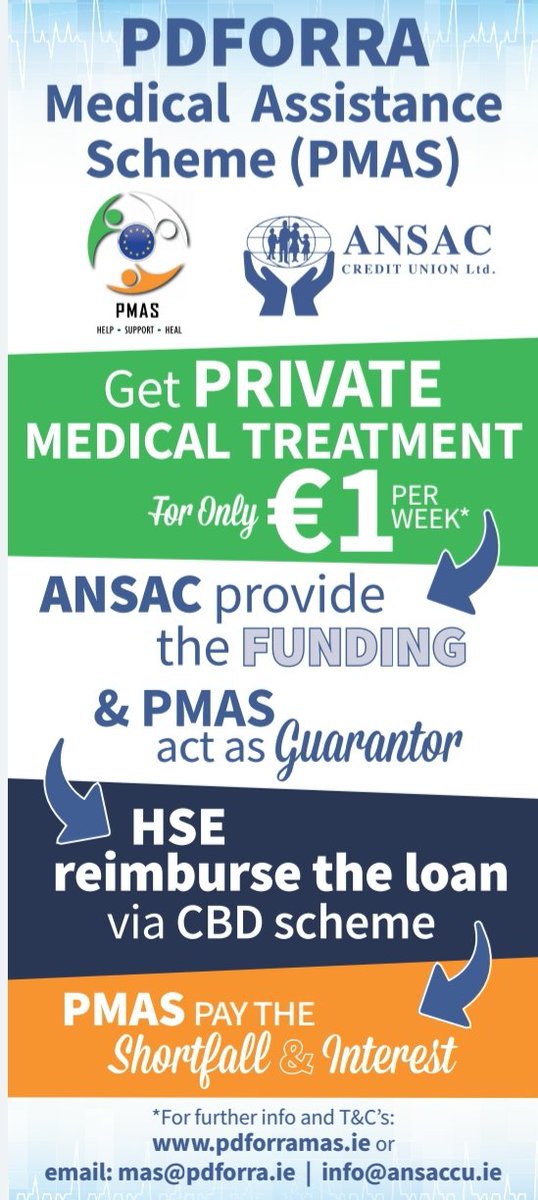pdforra's tweet photo. The PDFORRA Medical Assistance Scheme (PMAS) is continuing to grow with membership levels in excess of 2000.

It is hoped that when membership reaches 3000, the scheme will be rolled out to family members and should the scheme support this development consideration to ex-members. https://t.co/NRHBleVvLY