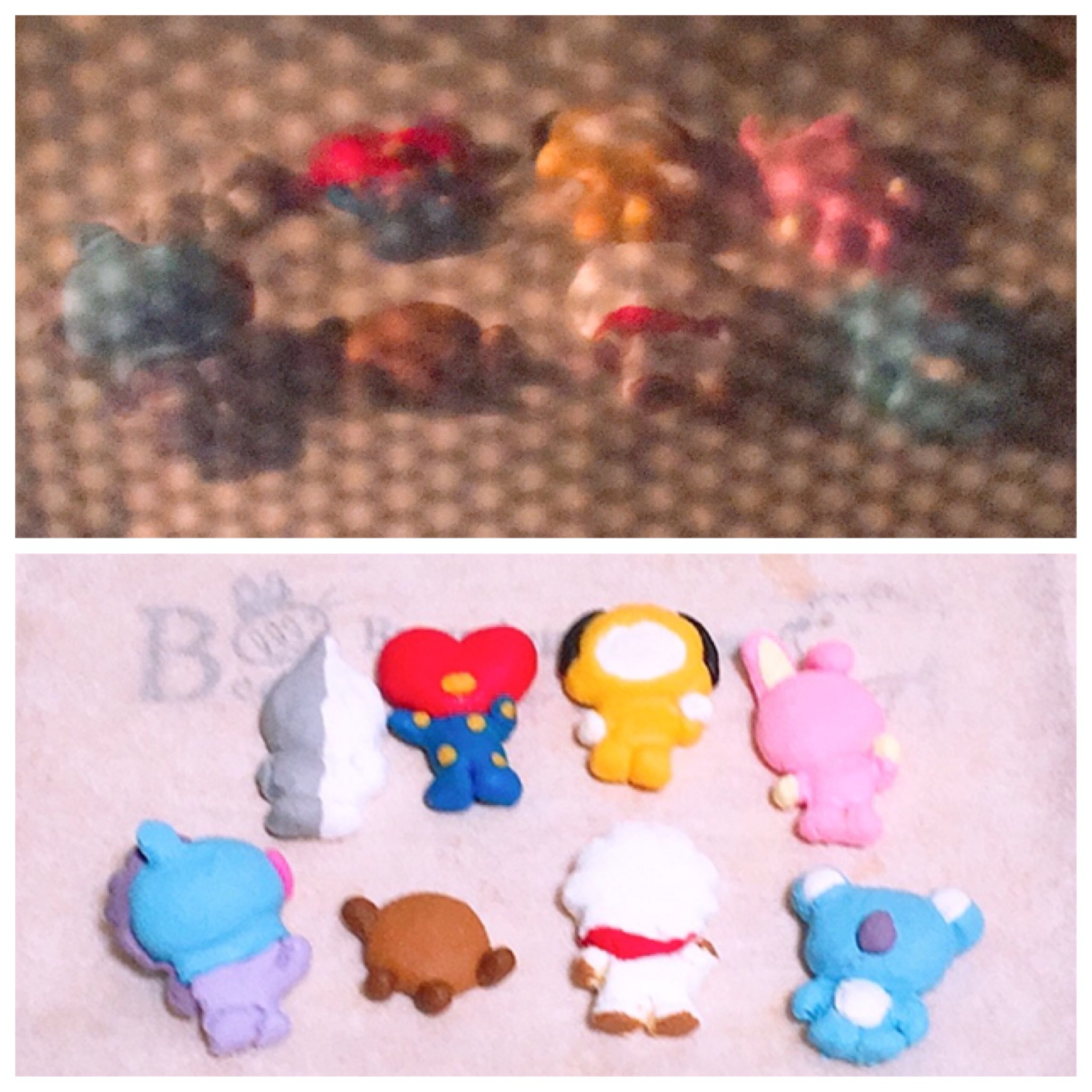 Kiki ᴥ セリアのオーブン樹脂粘土を買ったので Bt21製作中 顔 上手く描けるかなぁ ここで作業止まってる 樹脂粘土 セリア Bt21 T Co Waqc8hst5k Twitter