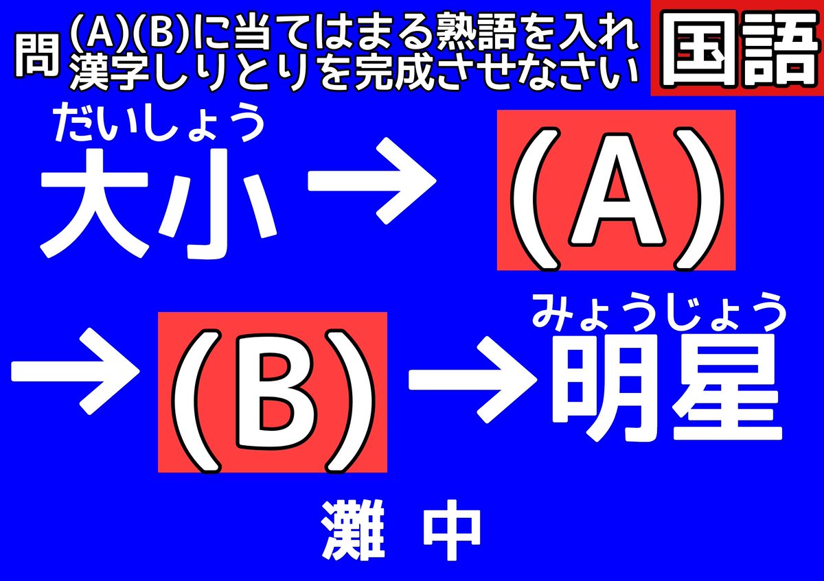 タク F1 Nextメキシコgp 平成教育委員会 過去問 漢字しりとりを完成させよう ただし しりとりをしていく 漢字の読みは変わります 平成教育委員会 クイズ 国語