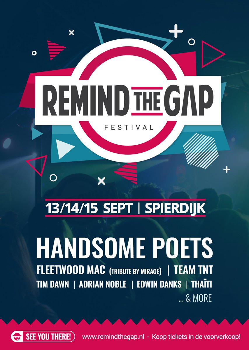 Wat een plaatje 😍 Dit is dé poster voor ReMind The Gap Festival. Met dank aan onze designer @Liionaa! Vanaf deze week zie je ze overal hangen.

Tickets via: remindthegap.nl/ticketverkoop/

#rmtg #festival