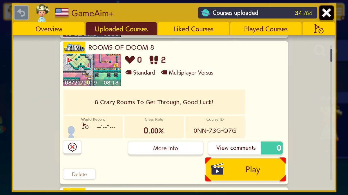 GameAimPlus's tweet image. MY NEW LEVEL #SuperMarioMaker2 #NintendoSwitch