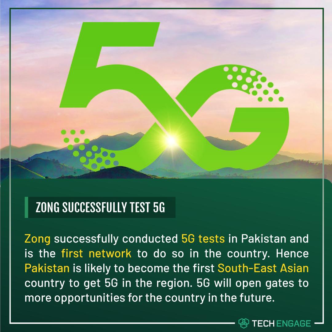 TechEngagePK's tweet image. Congratulations @Zongers for successful trials of 5G.

#5G #TecHEngagePK #5GinPakistan  #5GIsON