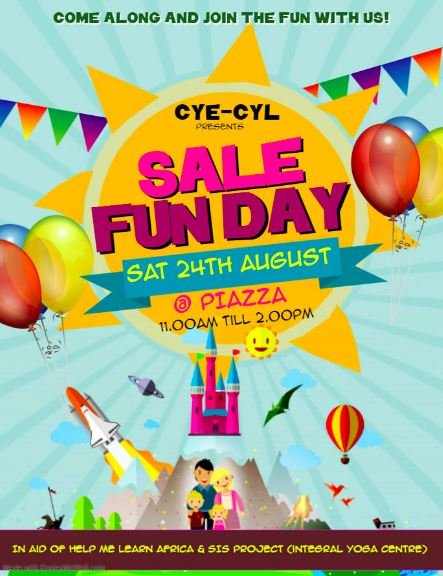 Cyecyl's tweet photo. #gibraltar #cyecyl #salefunday #changeyourenergy #helpmelearnafrica #youthcentre #sisproject #development #community #summer #happy https://t.co/2tRnEmrsb8