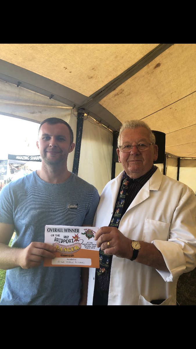 peter_trebles's tweet photo. Very happy today to win best Bridport banger! @TheMelplashShow  #best #banger #sausage #marmite #winner #happy https://t.co/eK60yH4rBO