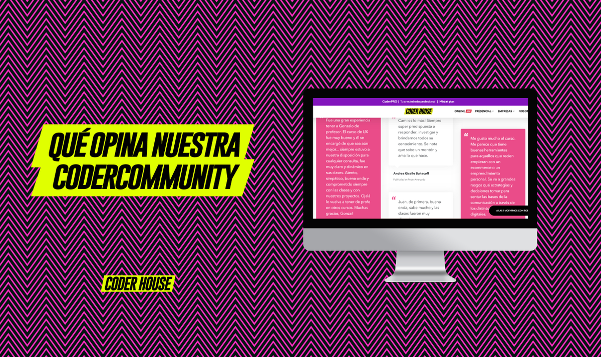 coderhouse's tweet image. Buen día!
Los invitamos a todos a entrar en bit.ly/testimonioscod… 🤟💫 y enterarse qué opina nuestra #CoderCommunity 💪
#Nerds4Ever